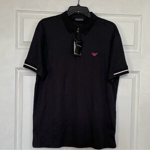 Emporio Armani Black Polo Shirt (Size: XXL) - Authentic